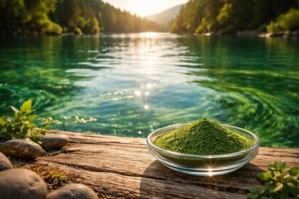 AFA algát bemutató kép friss zöld színekben, egészségre koncentráló vizuális ábrázolás.