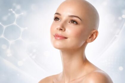 Dermatológus vizsgálja a pattanásos bőrt isotretinoin-kezelés közben egy klinikai rendelőben.